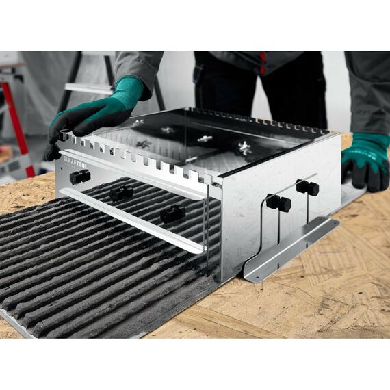 Раздвижная гребенка для плитки KRAFTOOL BUNKER-4 зуб 8, 10, 12 мм, полукруг 10х20 мм, нерж. сталь [08081] фотографии