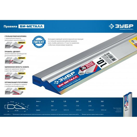 Правило Зубр БИ-Металл 1.5 м [1072-1.5_z02] фотографии