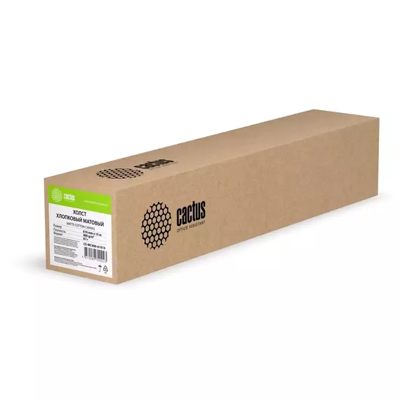 Холст Cactus CS-MC400-61015 24"(A1) 610мм-15.2м/400г/м2/белый хлопок для струйной печати втулка: 50.8мм (2") фотографии