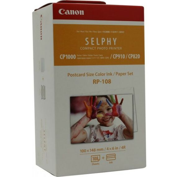 Для Canon (оригинал): Набор для фотопринтера Canon RP-108 картридж для Selphy CP-820/910/1000, бумага 108л. 100x148mm фотографии