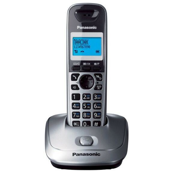 Радиотелефоны DECT: Радиотелефон Panasonic KX-TG2511RUM АОН, спикерфон, 18/170ч, т/книга 50 номеров, монохром фотографии