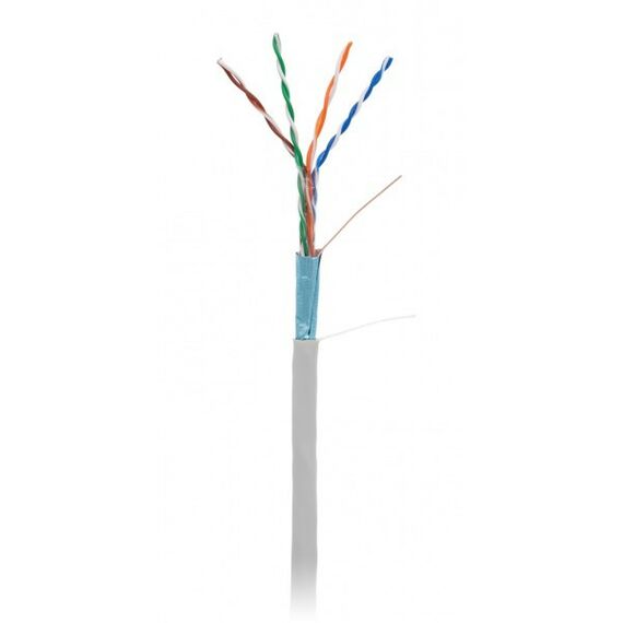 Кабель и разъемы: Кабель Netlan EC-UF004-5E-PVC-GY F/UTP 4 пары, Кат.5e, внутренний, PVC, одножильный, 100МГц, серый, 305м фотографии