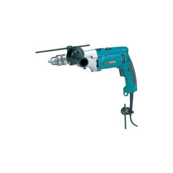 Дрели и шуруповерты: Ударная дрель Makita HP2070 1010 Вт, 2900 об/мин, 13 мм, 2 скорости, регулятор, реверс, ключ, кейс фотографии