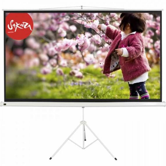Экраны для проекторов: Экран Sakura TriScreen 1:1 SCPST-150x150 150x150 см, напольный рулонный белый, 84" фотографии