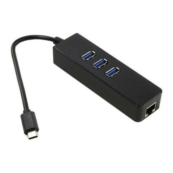 Сетевые карты: Сетевая карта Greenconnect GCR-UC2CL01> USB-C 3.1 Ethernet adapter + USB Hub, 100Mbps, 3xUSB 2.0 фотографии