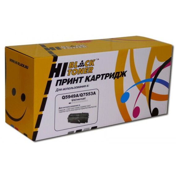 Для HP (совместимые): Тонер-картридж Hi-Black Q5949A/Q7553A для HP LJ P2015/1320/1160/Canon 715, 3500 стр., универсальный фотографии