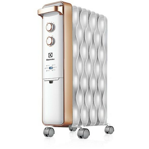 Масляные радиаторы: Масляный радиатор Electrolux Wave EOH/M-9209 мощность обогрева 2000 Вт, число секций: 9, термостат, колеса для перемещения, цвет белый фотографии