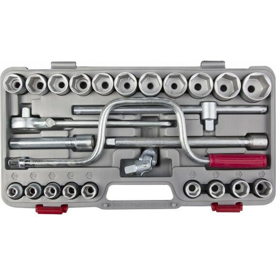 Наборы инструментов и ключи: Набор торцовых головок Низ Шоферский инструмент №4 1/2", сталь 40Х, в пластиковом кейсе, 26 предметов [2761-40] фотографии