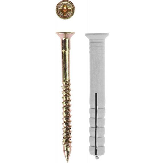 Дюбели: Дюбель-гвоздь полипропиленовый Зубр 6 x 40 мм потайный бортик, 2000 шт [4-301340-06-040] фотографии