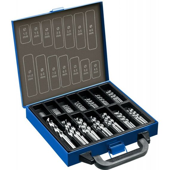 Буры, пики, коронки, сверла: Набор сверл по металлу Зубр ПРОФ-А 99шт 1-10мм сталь Р6М5, класс А, мет.бокс [29625-H99] фотографии