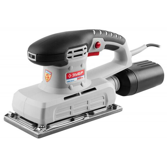 Плоскошлифовальные (вибрационные): Машина плоскошлифовальная Зубр ЗПШМ-300Э-02 мет. платформа, 115х230 мм, 6000-12000 об/мин, мешок для сбора пыли, 300 Вт фотографии