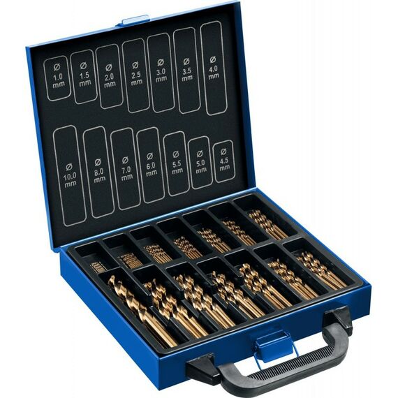 Буры, пики, коронки, сверла: Набор сверл по металлу Зубр КОБАЛЬТ 99шт 1-10мм сталь Р6М5К5, класс А, мет.бокс [29626-H99] фотографии