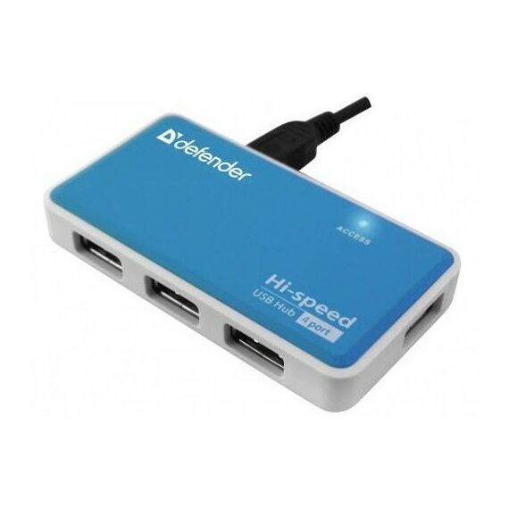 USB концентраторы (USB hub): Разветвитель Defender QUADRO POWER USB2.0 4 порта, + блок питания DC 5В...2А, + кабель USB 2.0 A(M) - MiniB (M) - 1м [83503] фотографии