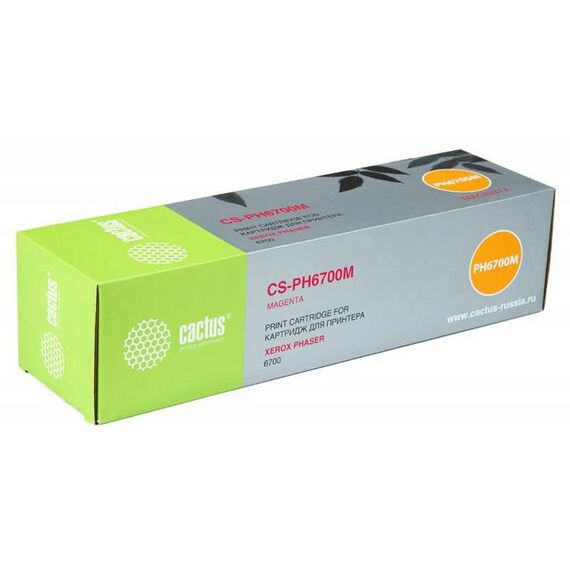 Для Xerox (совместимые): Тонер-картридж Cactus CS-PH6700M пурпурный аналог 106R01524 для  Xerox Phaser 6700 (12000стр.) фотографии