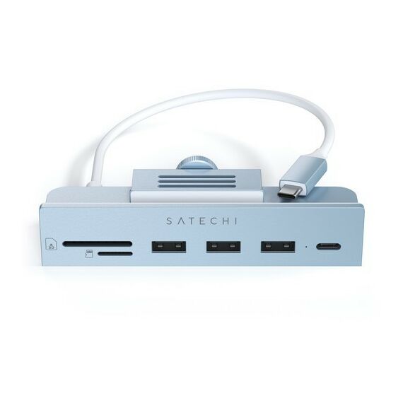 USB концентраторы (USB hub): USB-C-концентратор Satechi Aluminum USB-C Clamp Hub для 24" iMac, цвет синий [ST-UCICHB] фотографии