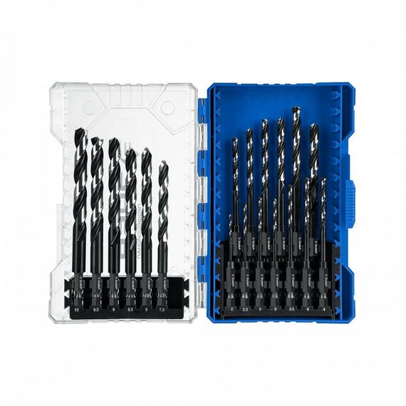 Набор сверл по металлу для винтовёртов и шуруповертов Зубр IMPACT READY НЕХ-1/4" 19 шт [29623-H19] фотографии