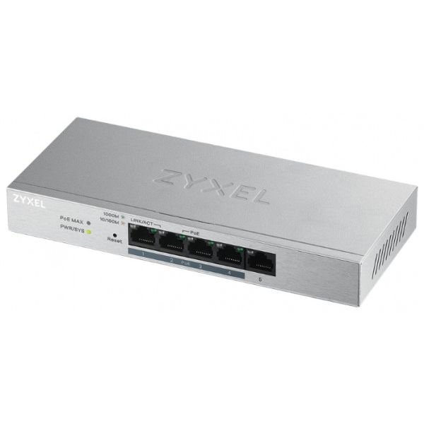 Коммутаторы, маршрутизаторы, межсетевые экраны: Коммутатор ZyXEL GS1200-5HPV2-EU0101F 5G 4PoE+ 60W управляемый фотографии