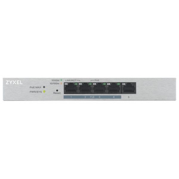 Коммутаторы, маршрутизаторы, межсетевые экраны: Коммутатор ZyXEL GS1200-5HPV2-EU0101F 5G 4PoE+ 60W управляемый фотографии