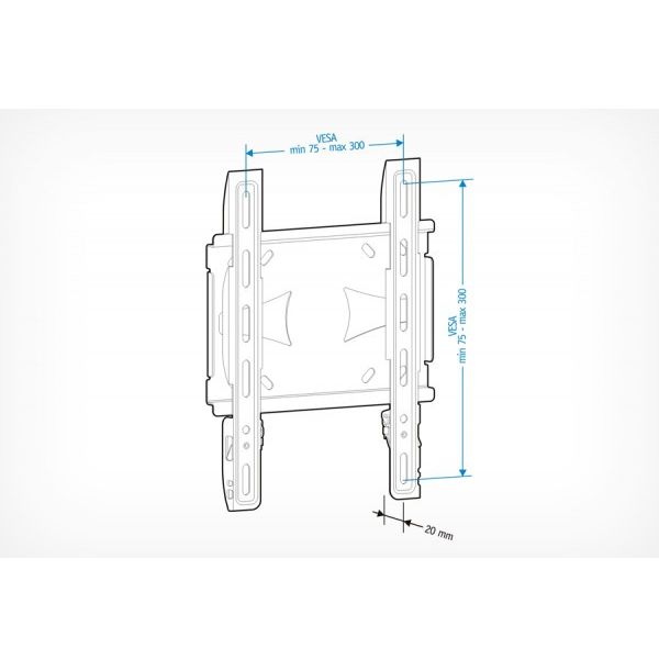 Крепеж для аудио-видео техники: Кронштейн Holder LCDS-5045 19"–40", до 45 кг, Vesa 75х75, 100х100, 200х100, 200х200, 200х300, 300х300 мм., расстояние от стены 20 мм. фотографии