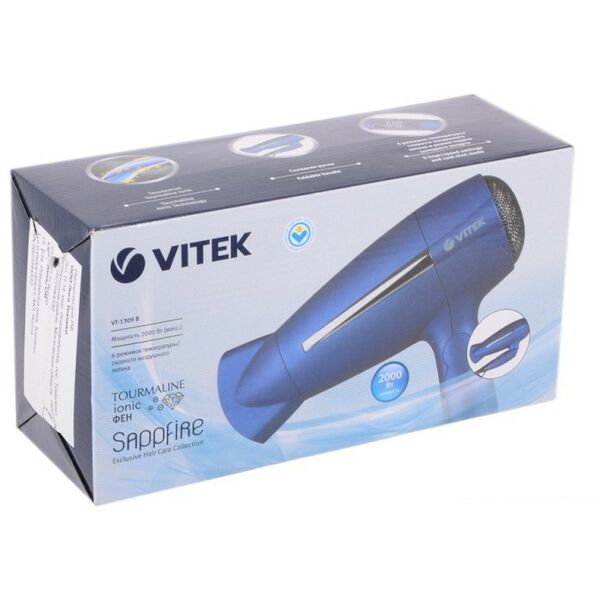 Купить Фен со складной ручкой Vitek Sappfire VT-1309, изображение 2 в компании Зеон