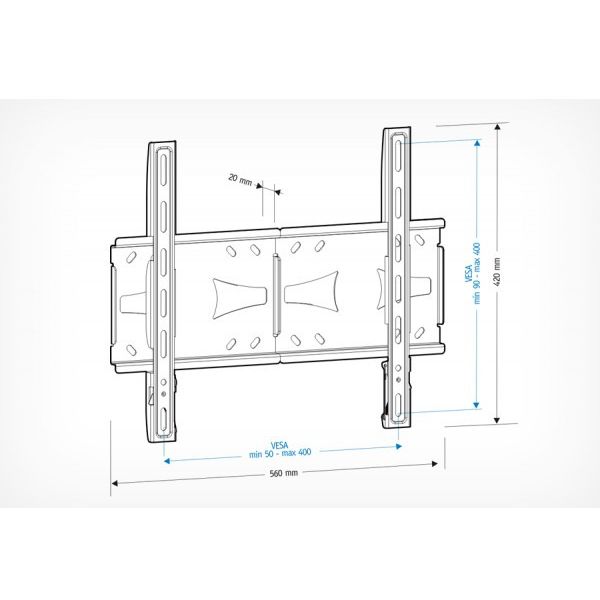 Крепеж для аудио-видео техники: Кронштейн Holder LCDS-5070 Диагональ 37–55", нагрузка до 45 кг, стандарт крепления Vesa 200х200, 200х300, 300х300, 400х200, 400х400, расстояние от стены 20 мм фотографии