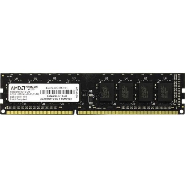 Оперативная память: Модуль памяти AMD RE1600 4Gb DDR-III DIMM <PC3-12800> CL11 [R534G1601U1S-UO] фотографии