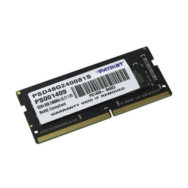 Память для ноутбуков: Модуль памяти Patriot 8Gb DDR4 SODIMM <PC4-19200> CL17 for NoteBook [PSD48G240081S] фотографии