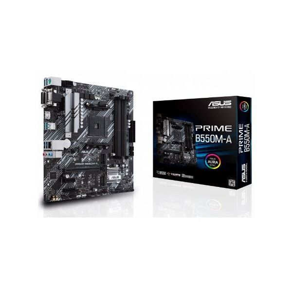 Купить Материнская плата Asus PRIME B550M-A AM4  PCI-E Dsub+DVI+HDMI GbLAN SATA MicroATX 4DDR4 RTL в компании Зеон