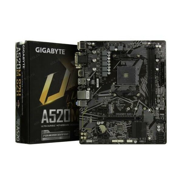 Материнские платы: Материнская плата GigaByte A520M S2H AM4 <AMD A520> PCI-E Dsub+DVI+HDMI GbLAN SATA RAID MicroATX 2DDR4 RTL фотографии