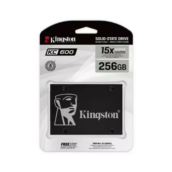 SSD-накопители: SSD-накопитель Kingston 256 Gb KC600 SATA 6Gb/s 2.5" 3D TLC [SKC600/256G] фотографии