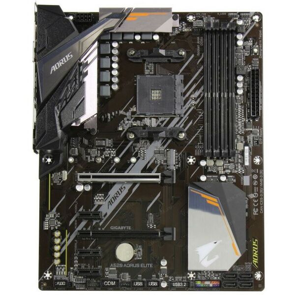 Материнские платы: Материнская плата GigaByte A520 AORUS ELITE AM4 <AMD A520> 2xPCI-E DVI+HDMI GbLAN SATA RAID ATX 4DDR4 RTL фотографии
