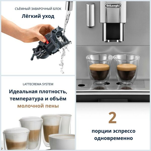 Кофемашины: Кофемашина DeLonghi ETAM 29.660.SB серебристый/черный [0132215220] фотографии