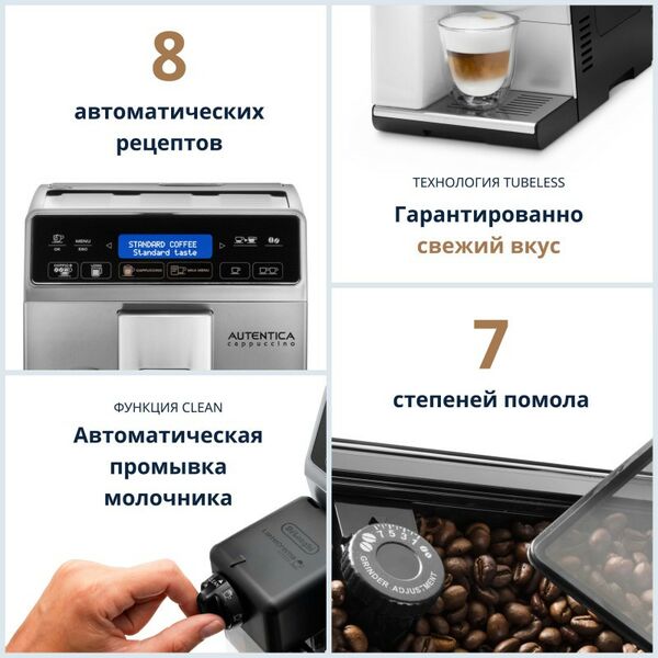Кофемашины: Кофемашина DeLonghi ETAM 29.660.SB серебристый/черный [0132215220] фотографии
