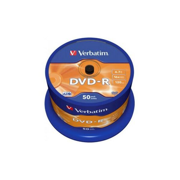 DVD±RW, DVD±R, DVD RAM диски: Диски DVD-R Verbatim 4.7Gb 16x уп. 50 шт, на шпинделе [43548] фотографии