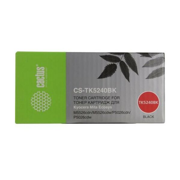 Для Kyocera: Картридж Cactus CS-TK5240BK Black для  Kyocera Ecosys M5526cdn/M5526cdw/P5026cdn фотографии