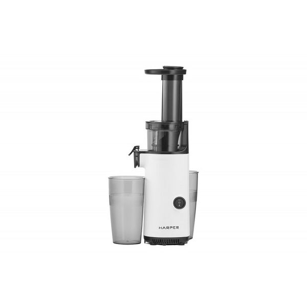 Соковыжималки: Соковыжималка шнековая HARPER HJE-S01 White 130Вт, реверс, скорость отжима 50-70 об/мин, емкость для сока 600мл, емкость для жмыха 450 мл фотографии