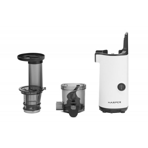 Соковыжималки: Соковыжималка шнековая HARPER HJE-S01 White 130Вт, реверс, скорость отжима 50-70 об/мин, емкость для сока 600мл, емкость для жмыха 450 мл фотографии