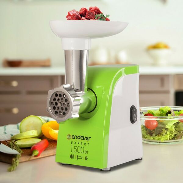 Мясорубки: Мясорубка электрическая Endever Sigma 43 бело-салатовый фотографии