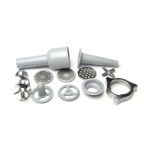 Мясорубки: Мясорубка BOSCH MFW66020 600/1800Вт, 3 кг/мин, цвет белый/серый фронт, реверс, ручка для переноски, отсек для хранения дисков фотографии