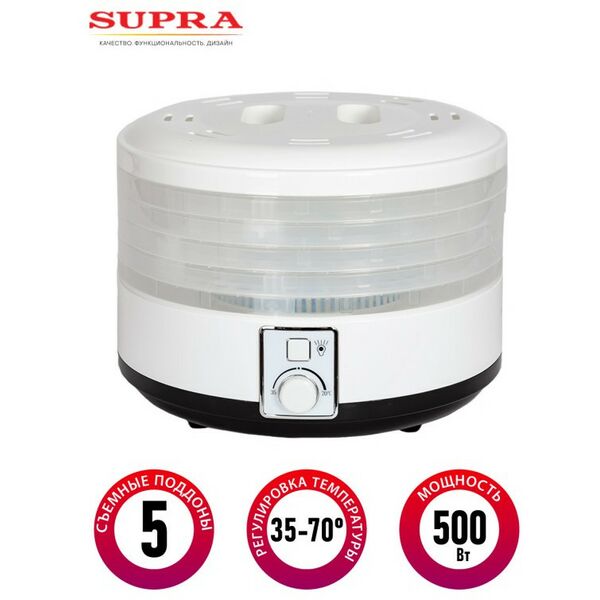 Сушки для овощей: Сушилка для овощей и фруктов Supra DFS-212 500 Вт, 5 съемных секций фотографии