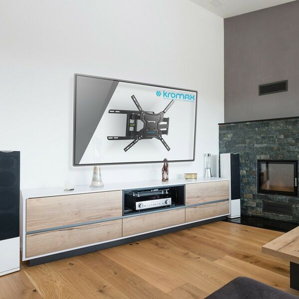 Крепеж для аудио-видео техники: Кронштейн настенный для ТВ Kromax DIX-19 Black 22"-65", VESA 400x400 мм [20260] фотографии