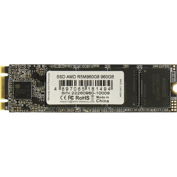 SSD-накопители: SSD-накопитель AMD 960 Gb Radeon R5 M.2 2280 B&M 6Gb/s [R5M960G8] фотографии
