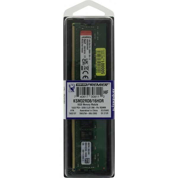 Оперативная память: Модуль памяти Kingston 16Gb DDR4 RDIMM <PC4-25600> CL22 ECC Registered [KSM32RD8/16HDR] фотографии
