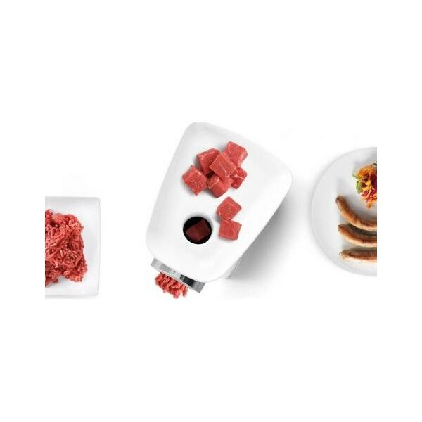 Мясорубки: Мясорубка BOSCH MFW2520W SmartPower, 350/1500 Вт, 2 форм диска, насадка для колбасок и кеббе фотографии