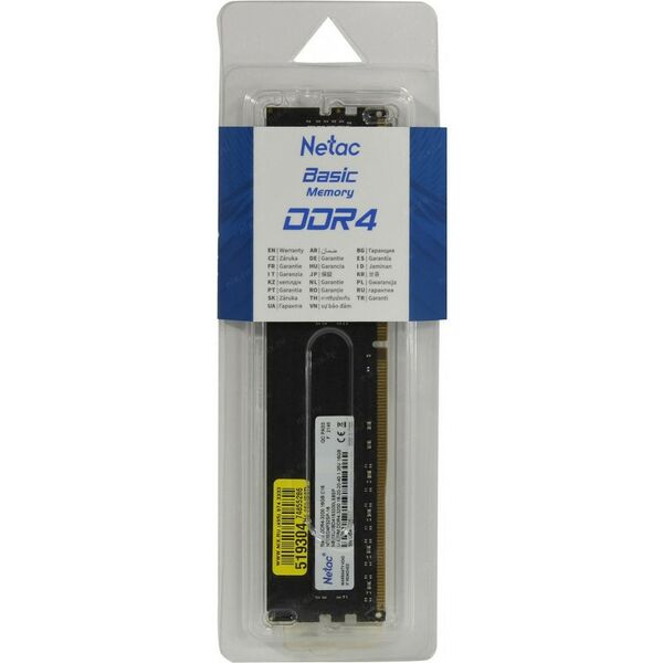 Оперативная память: Модуль памяти Netac Basic 16Gb DDR4 DIMM <PC4-25600> [NTBSD4P32SP-16] фотографии