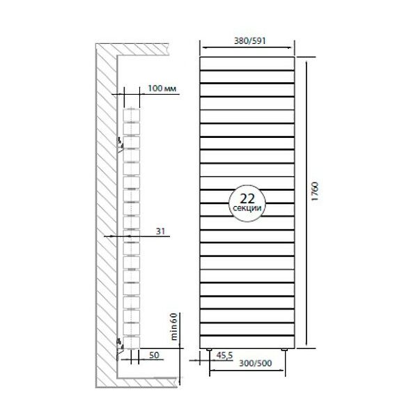 Радиаторы: Радиатор Royal Thermo PianoForte Tower new/Silver Satin 22 секций [RTPFTNSS50022] фотографии