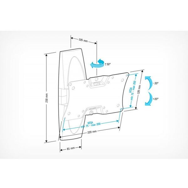 Купить Кронштейн Holder LCDS-5062 черный глянец, изображение 3 в компании Зеон