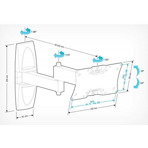 Крепеж для аудио-видео техники: Кронштейн Holder LCDS-5064 белый фотографии