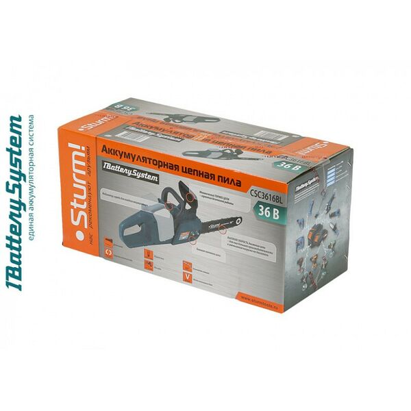 Цепные пилы: Пила цепная аккумуляторная Sturm! CSC3616BL 2x18 В, 1BatterySystem, шина 40 см, без ЗУ и АКБ фотографии