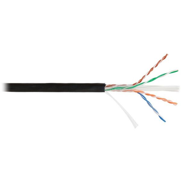 Кабель и разъемы: Кабель Netlan EC-UU004-6-PE-BK U/UTP 4 пары, Кат.6 (Класс E), 250МГц, одножильный, BC (чистая медь), внешний, PE до -40C, черный, 305м фотографии